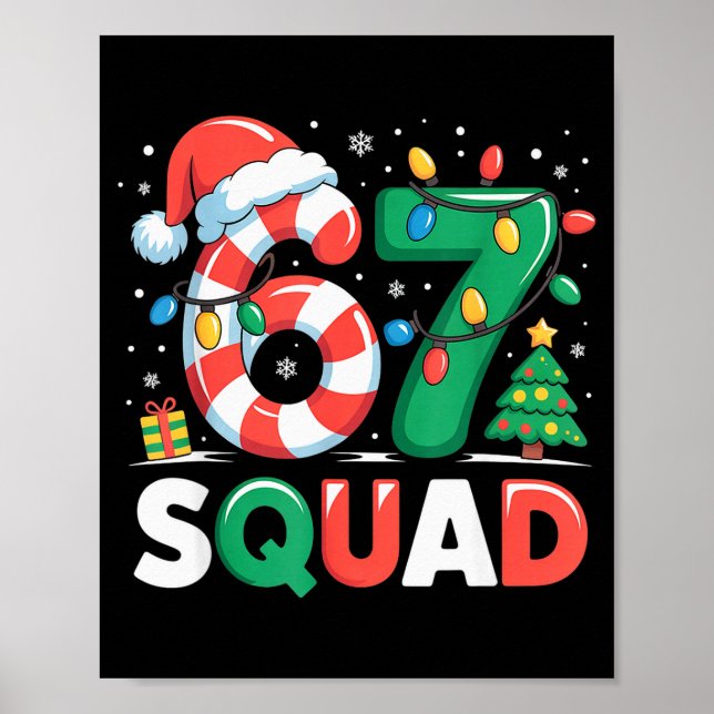 Christmas 67 Squad Funny Candy Cane Lights Holiday Poster (Framsidan)