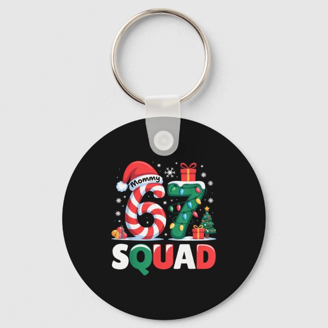 Christmas 67 Squad Mommy 6-7 Funny Matching Candy  Nyckelring (Framsida)