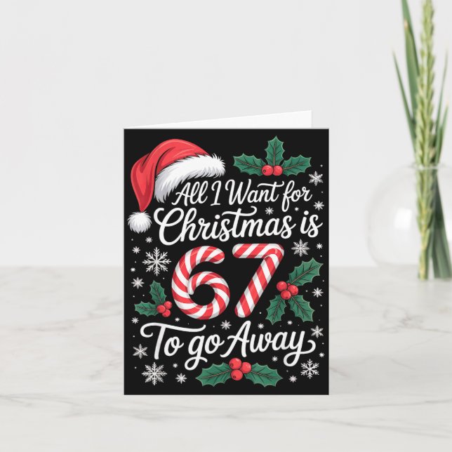 Christmas 67 To Go Away Six Seven Funny Teacher Pa Kort (Framsida)