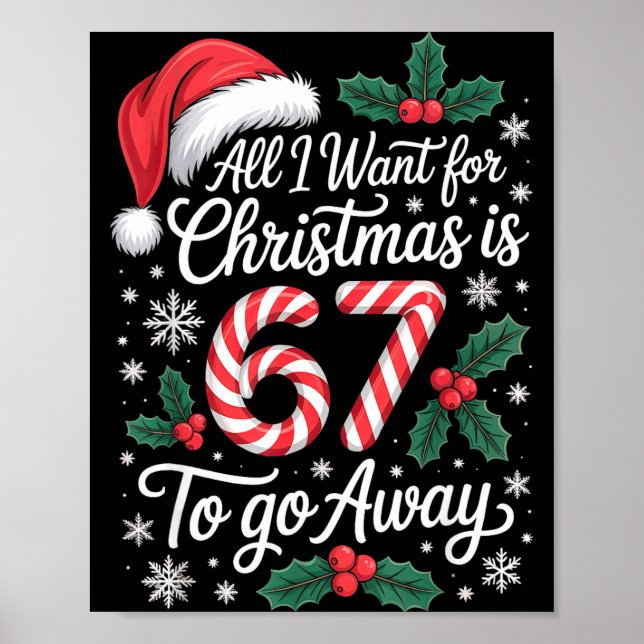Christmas 67 To Go Away Six Seven Funny Teacher Pa Poster (Framsidan)