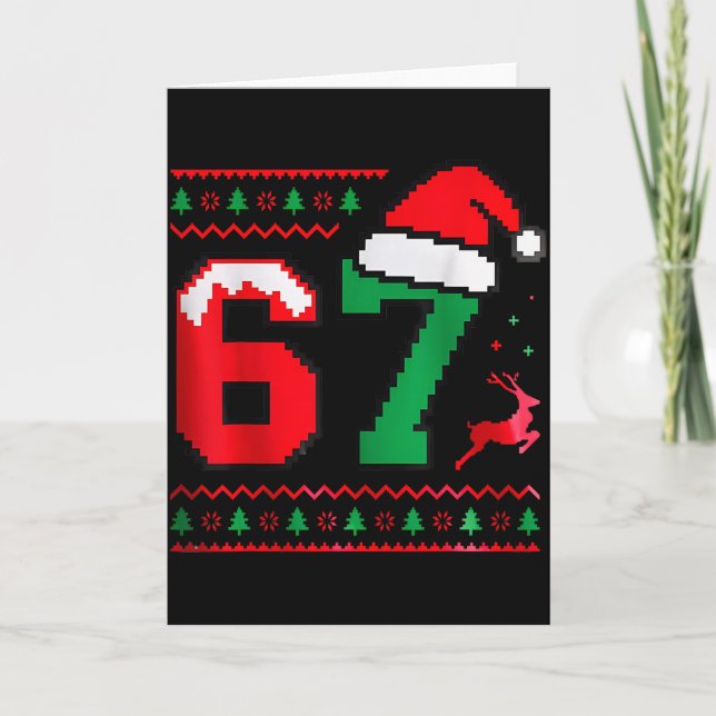 Christmas 67 Ugly Sweater Number 67 Design  Kort (Framsida)