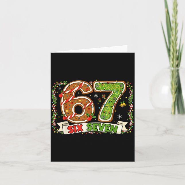 Christmas 67 Xmas Gen Rizzmas 6 7 Santa Brainrot M Kort (Framsida)