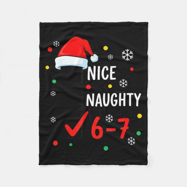 Christmas 6-7 Meme Nice Naughty Checklist Santa Ha Fleecefilt (Framsidan)