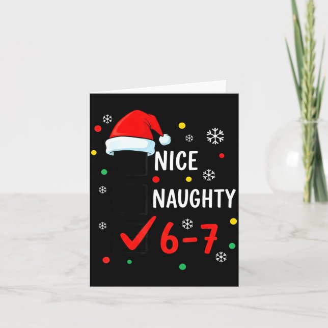 Christmas 6-7 Meme Nice Naughty Checklist Santa Ha Kort (Framsida)
