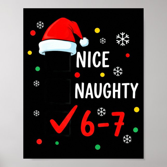Christmas 6-7 Meme Nice Naughty Checklist Santa Ha Poster (Framsidan)