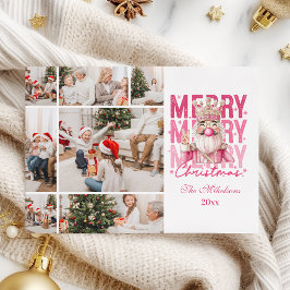  Christmas 7 Photo Vintage Pink Nutcracker  Julkort