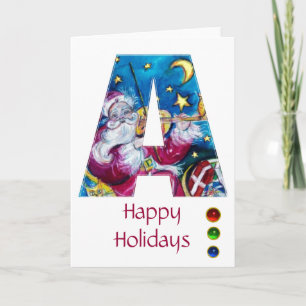 CHRISTMAS A BREV / INSPIRED SANTA MONOGRAM HELGKORT