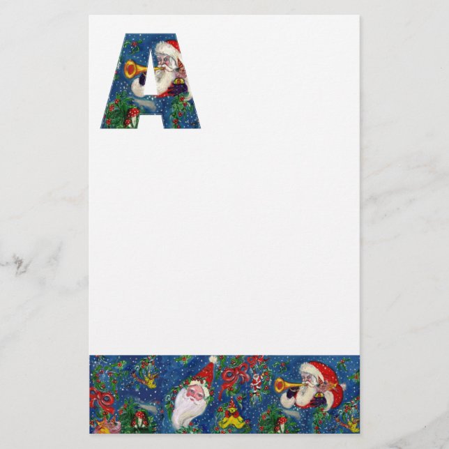 CHRISTMAS A BREV / JULTOMTEN BUGLER MONOGRAM BREVPAPPER (Framsida)