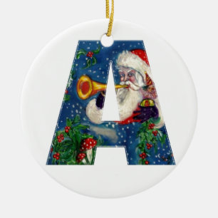 CHRISTMAS A BREV / JULTOMTEN BUGLER MONOGRAM JULGRANSPRYDNAD KERAMIK