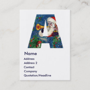 CHRISTMAS A BREV / SANTA BUGLER MONOGRAM VISITKORT