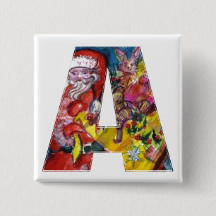 CHRISTMAS A BREV / SANTA MED GIFTS MONOGRAM KNAPP