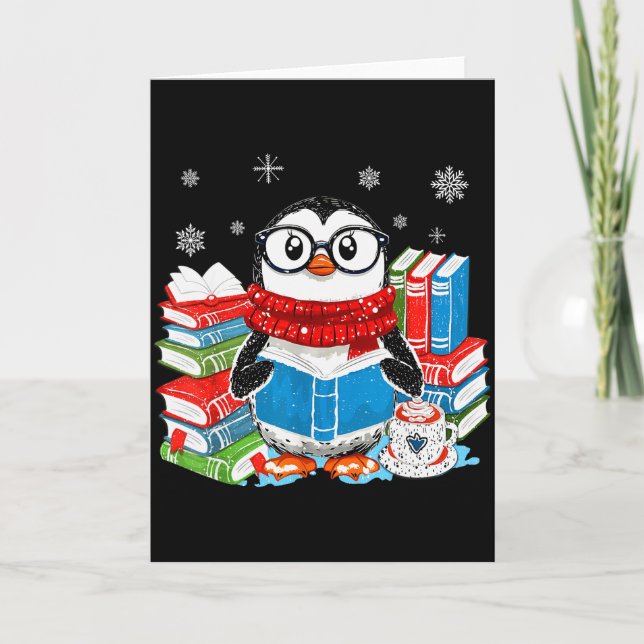 Christmas A Penguin Reading Book Snowflake Cocoa H Kort (Framsida)