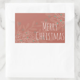 Christmas abstract floral wine red design rektangulärt klistermärke