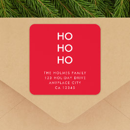Christmas Address Label Roll | Ho Ho Ho Sticker Fyrkantigt Klistermärke