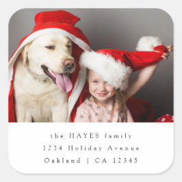 Christmas Address Labels | Photo Holiday Stickers Fyrkantigt Klistermärke