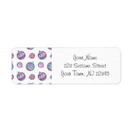 Christmas Address Labels with Ornaments Returadress Etikett