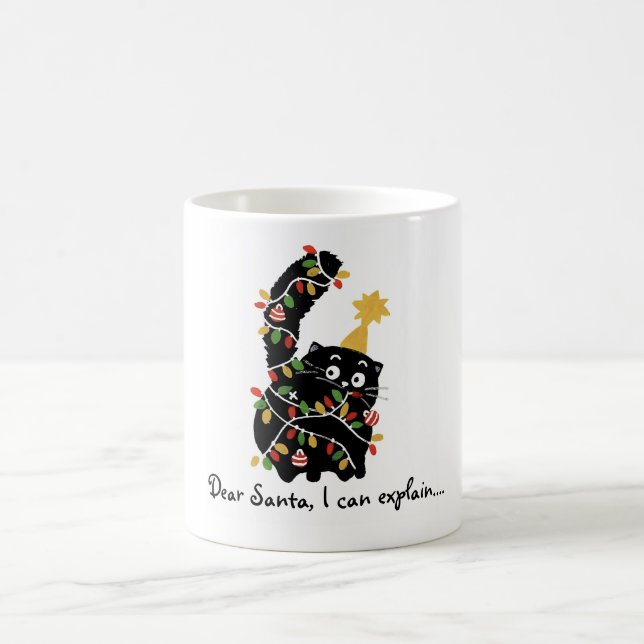 Christmas Aesthetic Santa Cat Cute Funny Kaffemugg (Center)