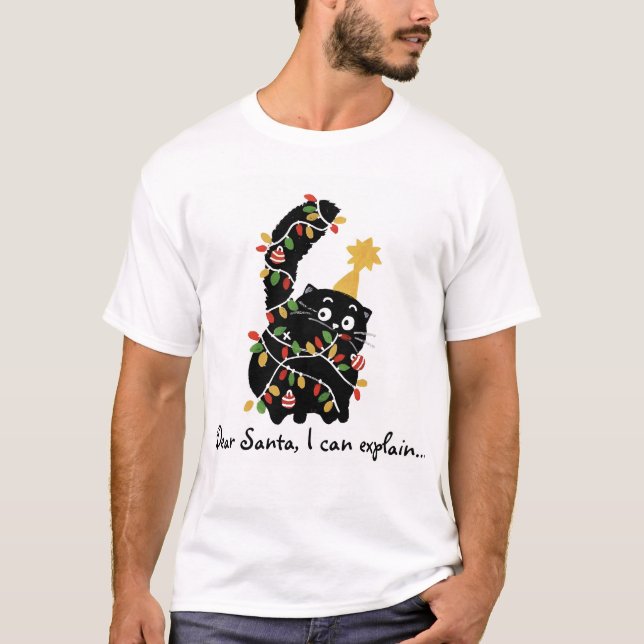 Christmas Aesthetic Santa Cat Cute Funny T Shirt (Framsida)
