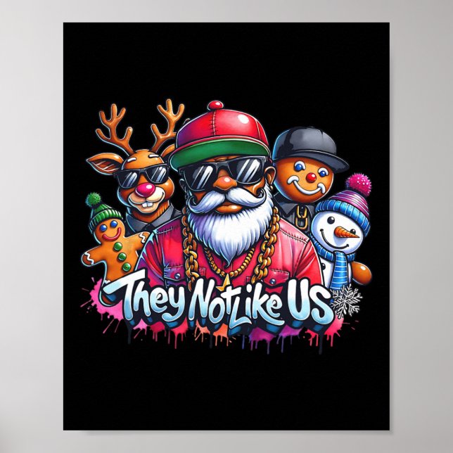 Christmas African Santa They Not Like Us Merry Chr Poster (Framsidan)