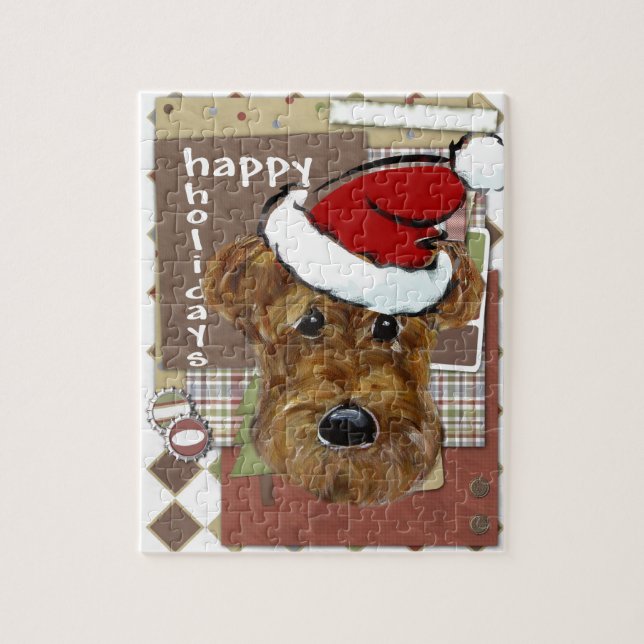 CHRISTMAS AIREDALE PUSSEL (Vertikal)