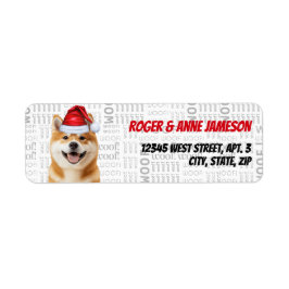 Christmas Akita Dog Holiday Address Returadress Etikett