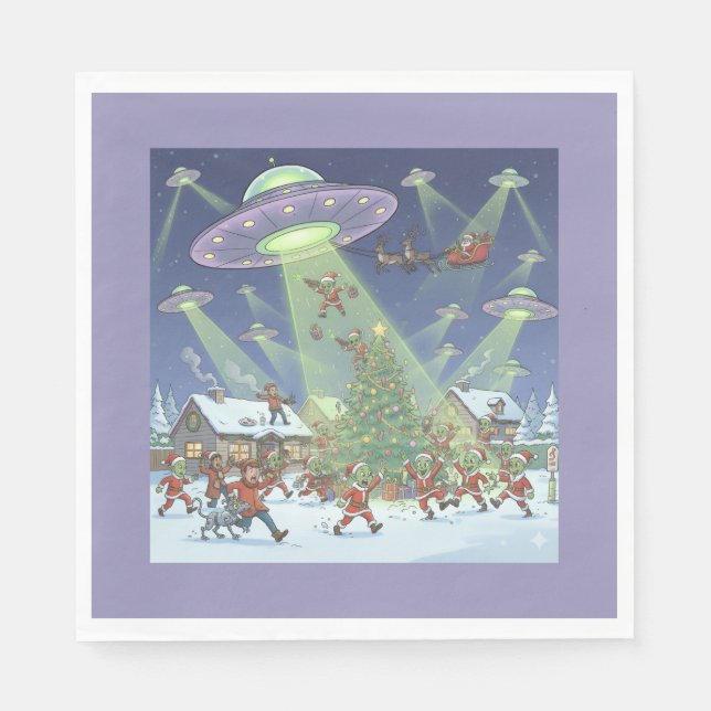 Christmas Alien Invasion, Paper Napkins Pappersservett (Framsidan)