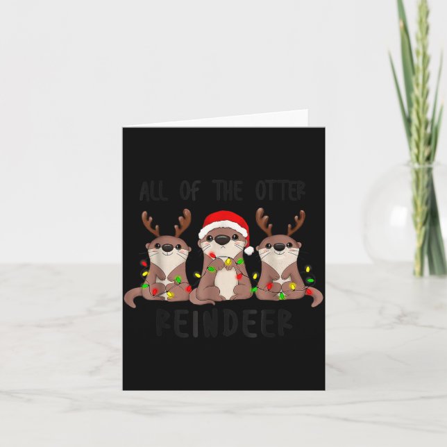 Christmas All Of The Otter Reindeer  Kort (Framsida)