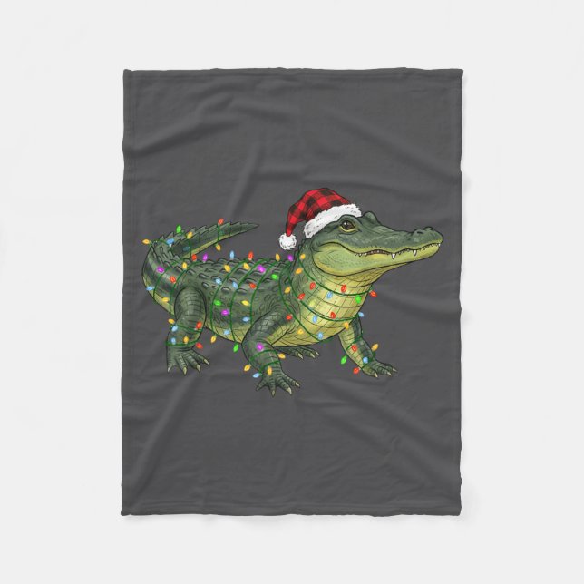 Christmas Alligator Holiday Reptile Funny Festive  Fleecefilt (Framsidan)
