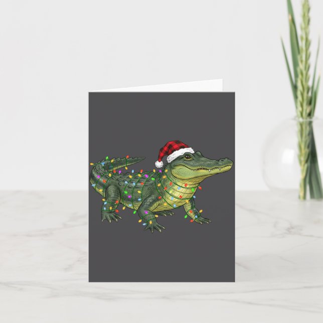 Christmas Alligator Holiday Reptile Funny Festive  Kort (Framsida)