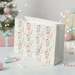 Christmas Alpaca Gift Bag  Cute Holiday Llama 