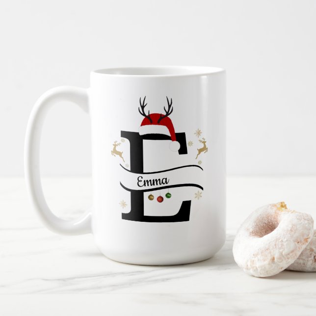Christmas Alphabet Collection – Letter E Design Kaffemugg (Med munk)