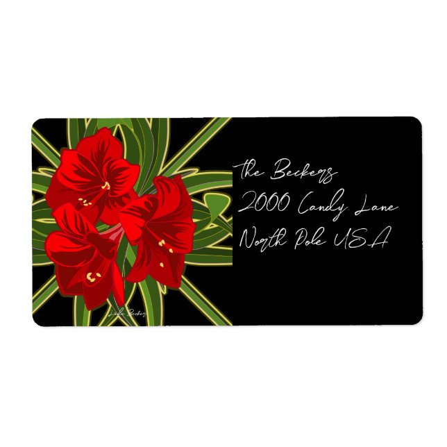 Christmas Amaryllis Garden Vibrant  Fraktsedel (Framsidan)