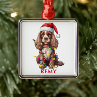 CHRISTMAS AMERICAN COCKER SPANIEL HUND JULGRANSPRYDNAD METALL