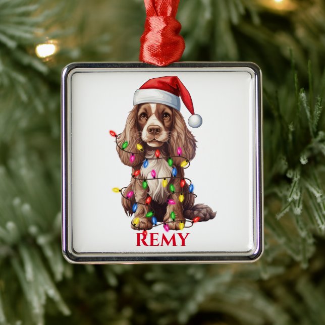 CHRISTMAS AMERICAN COCKER SPANIEL HUND JULGRANSPRYDNAD METALL (Träd)