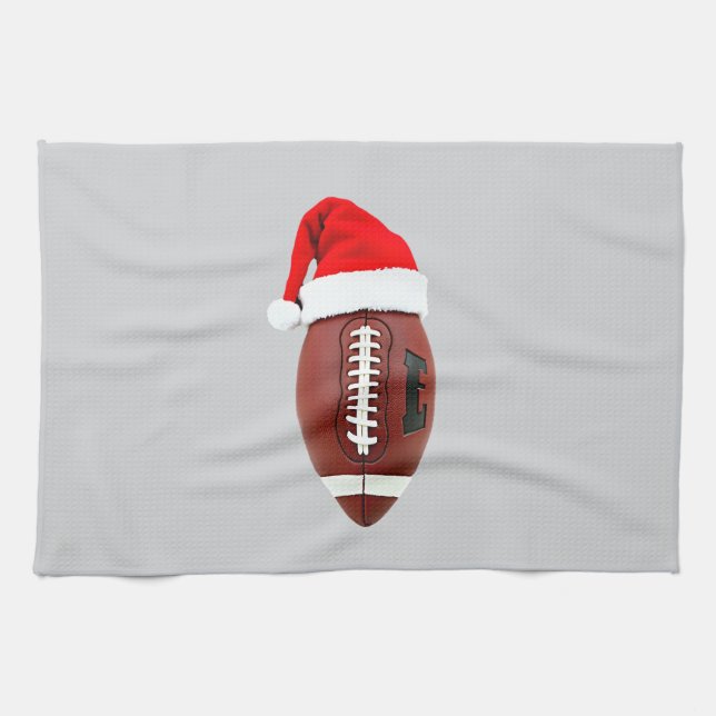 Christmas American Football Ball Santa Hat (3) Kökshandduk (Horisontell)