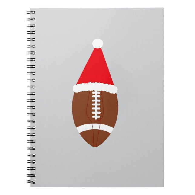 Christmas American Football Ball Santa Hat (4) Anteckningsbok (Framsidan)
