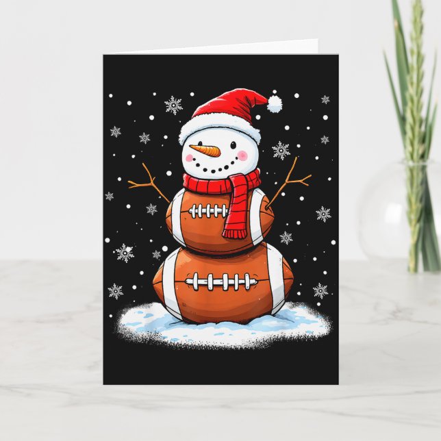 Christmas American Football Snowman Xmas Srt Men B Kort (Framsida)
