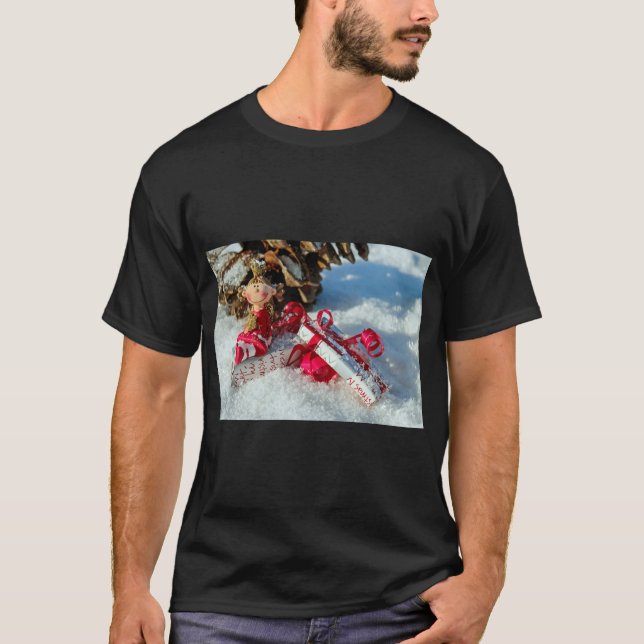 Christmas Angel Festive Graphic T Shirt (Framsida)