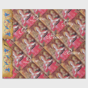 CHRISTMAS ANGEL OCH RO JOY Peace KÄRLEK PARCHMENT Presentpapper