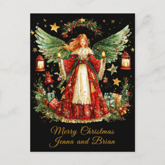 Christmas Angel personalized Holiday Postcard Helg Vykort