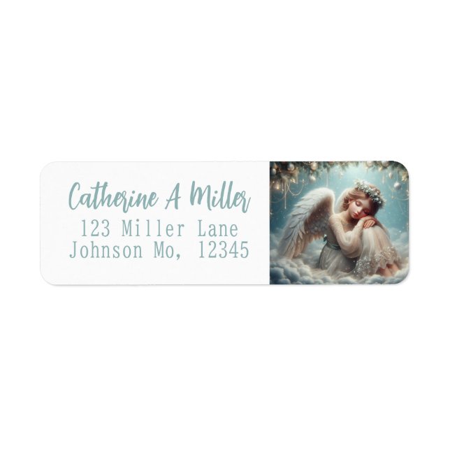 Christmas Angel Return Address Returadress Etikett (Framsidan)