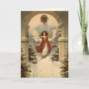 Christmas ängel så svettig vintage helgkort
