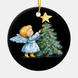 Christmas Angel Sweet and Heartfelt Personalize Julgransprydnad Keramik