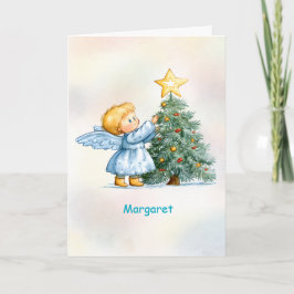 Christmas Angel Sweet and Heartfelt Personalize Kort