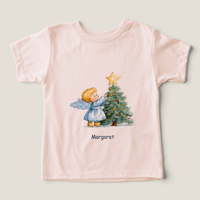 Christmas Angel Sweet and Heartfelt Personalize T Shirt (Design Framsida)