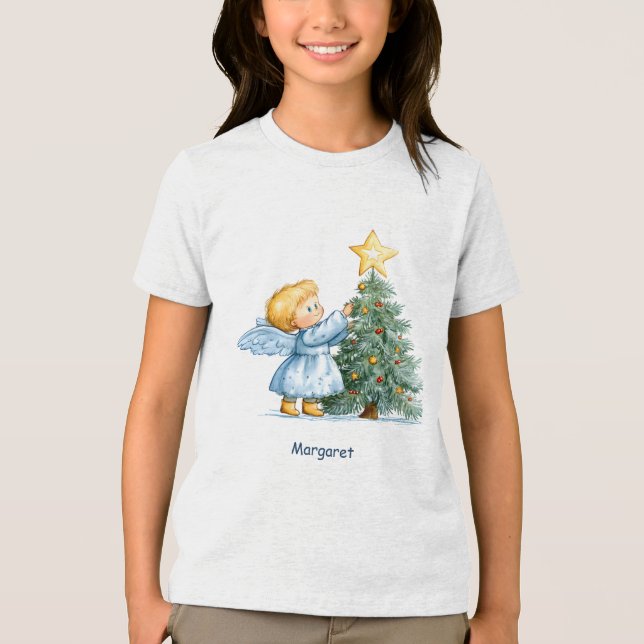Christmas Angel Sweet and Heartfelt Personalize T Shirt (Framsida)