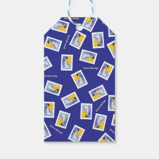 Christmas Angel Winter Snow Maureen Girard Presentetikett