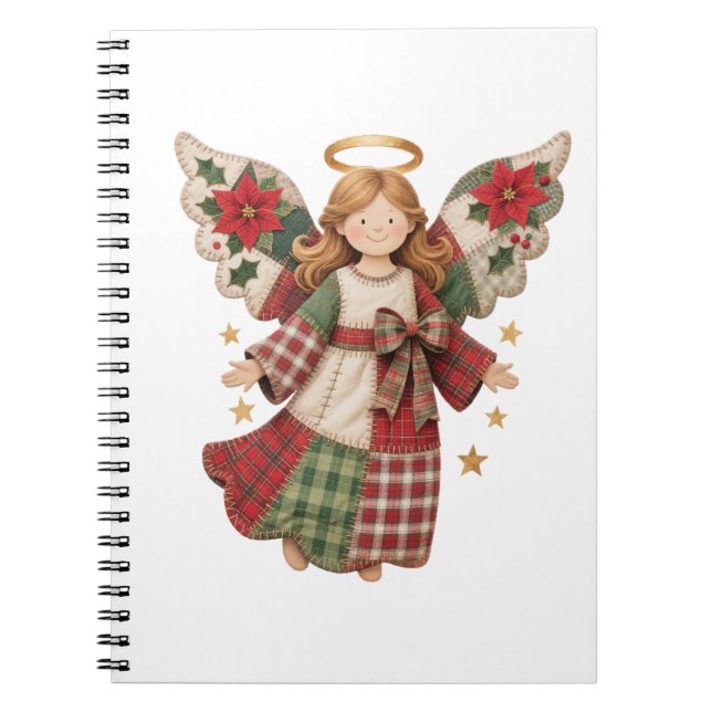Christmas Angel with Golden Stars Anteckningsbok (Framsidan)