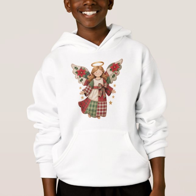 Christmas Angel with Golden Stars T Shirt (Framsida)