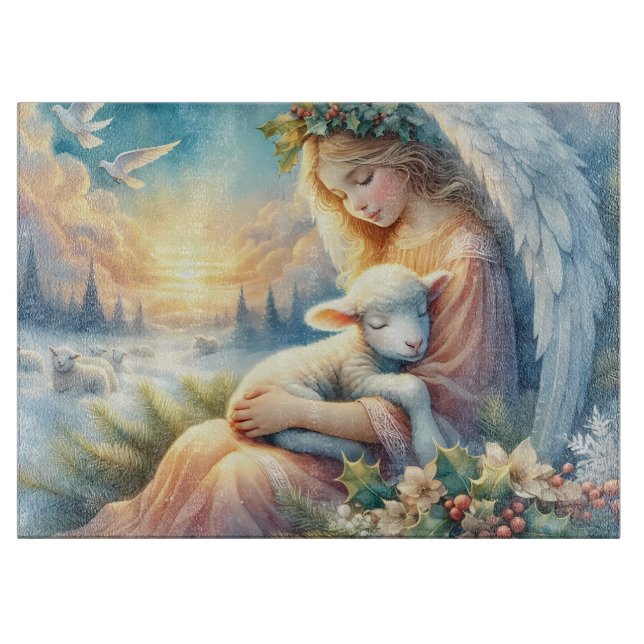 Christmas Angel with Lamb in Winter Peace (Framsidan)